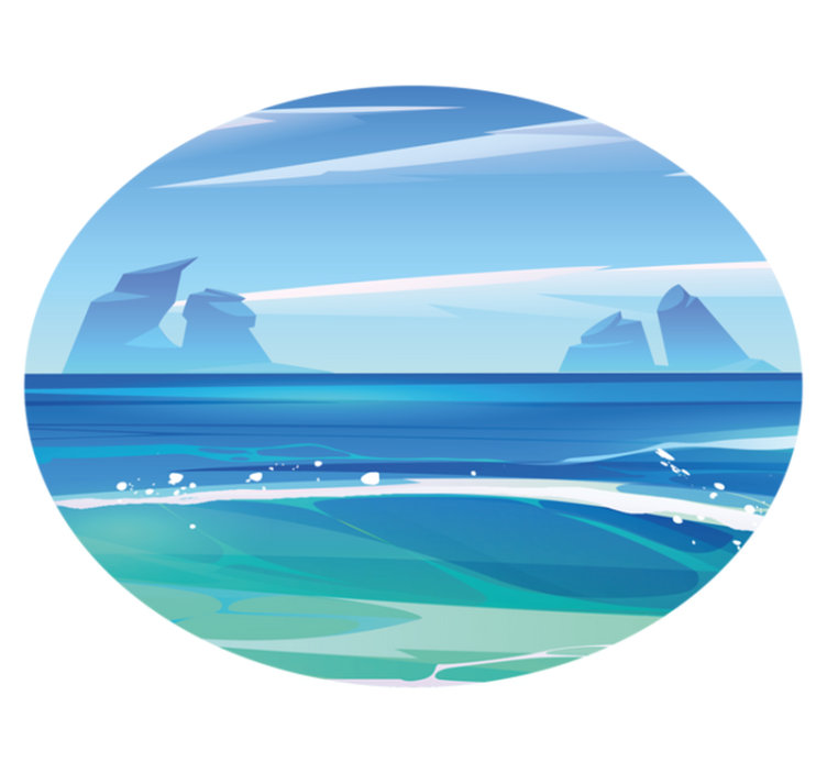 Skale in morje risanka narava vinil preproga - TenStickers