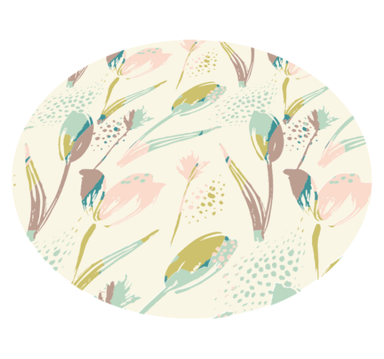 Cvetlični vzorci krog cvetlična vinilna preproga - TenStickers