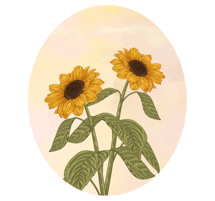 Sunflower embrace cvetlična vinilna preproga - TenStickers