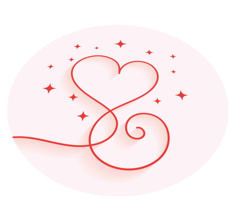 Vzorec vrtinčastega srca Vinilne preproge za spalnico - TenStickers