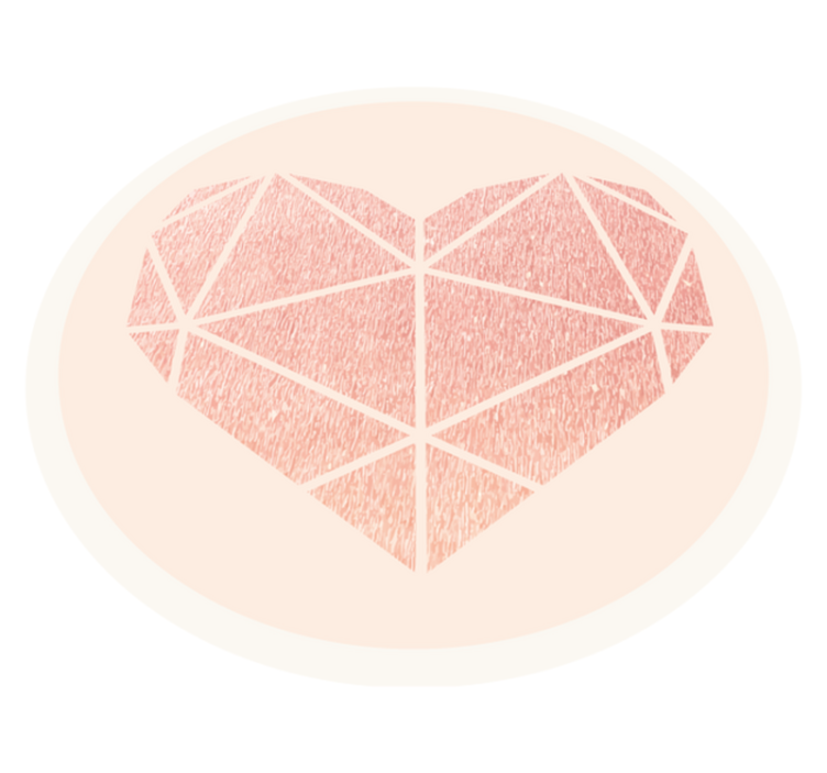 Roza in srčna preproga za spalnico - TenStickers