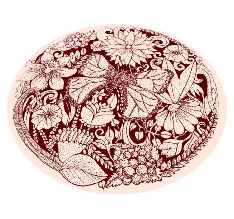 Nežna zasnova kril cvetlična vinilna preproga - TenStickers