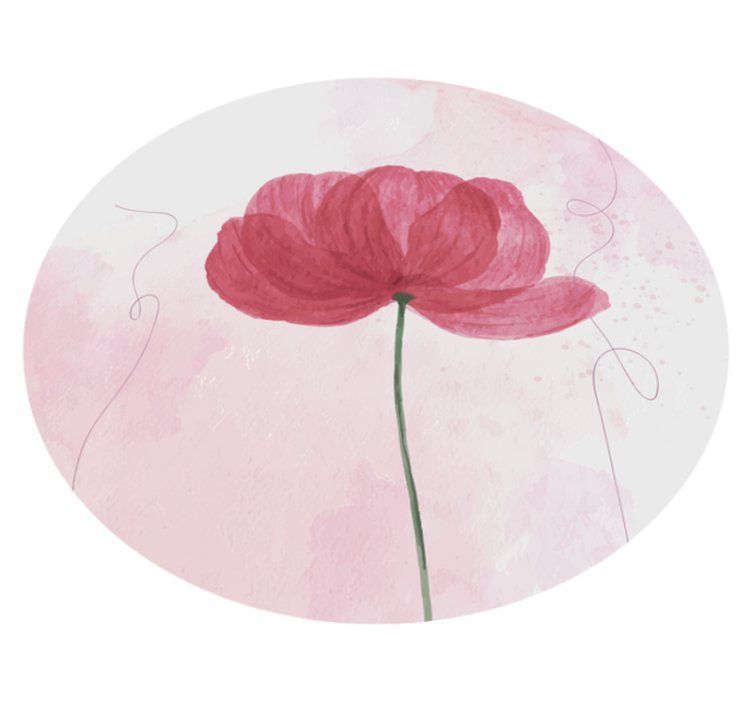 Aquarella poppy design cvetlična vinilna preproga - TenStickers