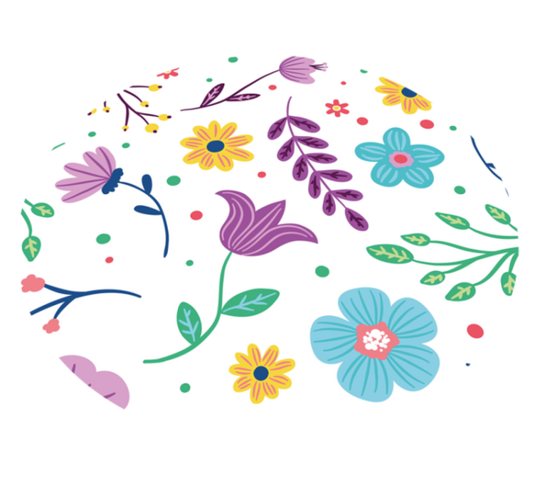 živahen cvetlični navdih cvetlična vinilna preproga - TenStickers