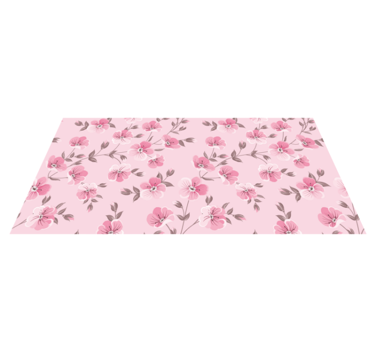 Floral pink harmony cvetlična vinilna preproga - TenStickers