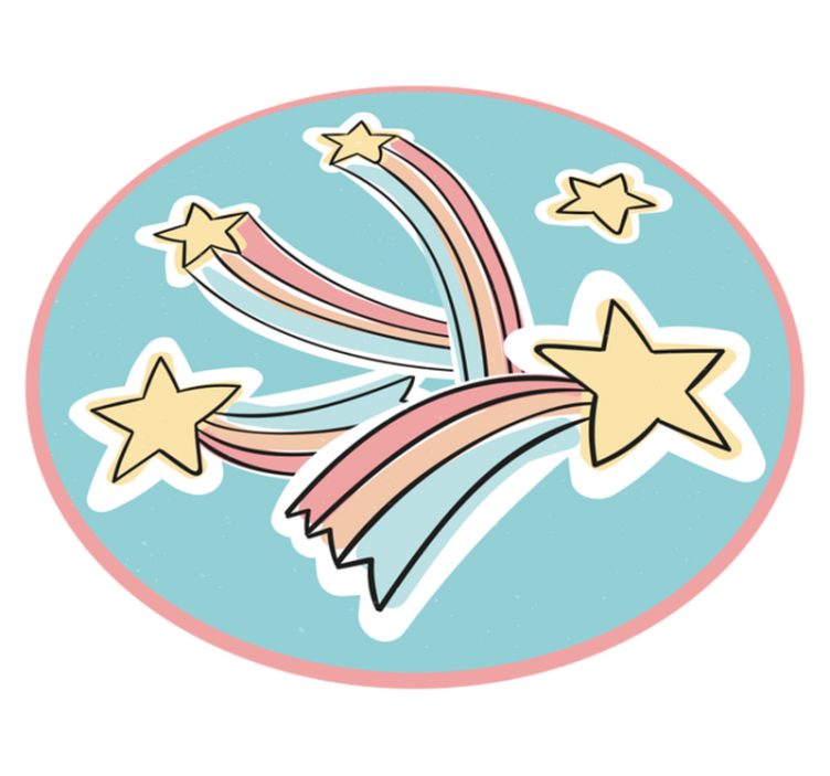 Pisane mavrične zvezde Otroške vinilna preproga - TenStickers