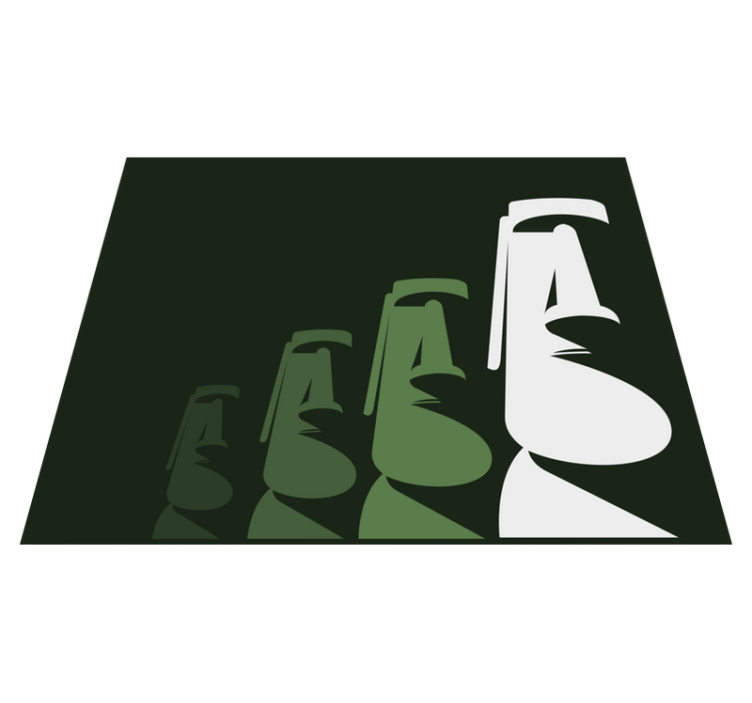 Obris kipov moai Vinilna preproga za dnevno sobo - TenStickers