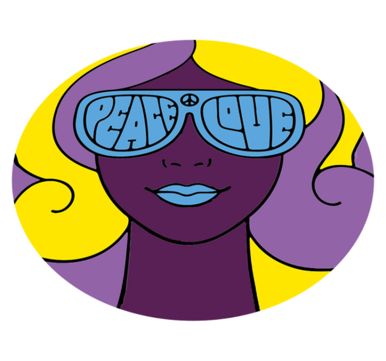 Peace love icon vinilna preproga za najstnike - TenStickers