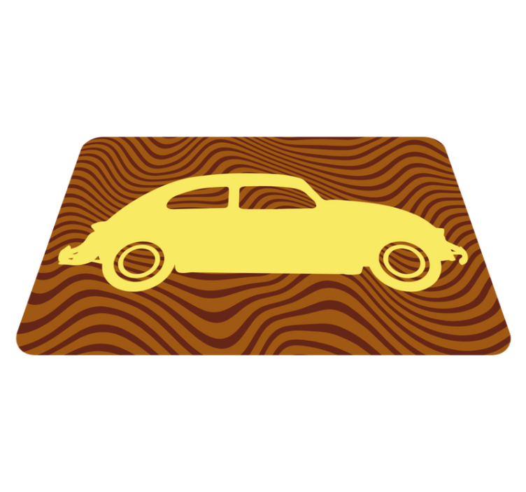 Vintage car silhouette vinilne preproge z vzorcem cest - TenStickers