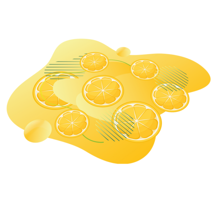 Lively citrus pattern vinilna preproga za kuhinjo - TenStickers