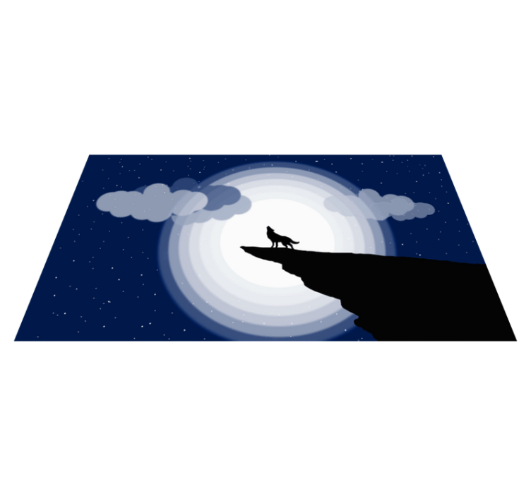 Volk silhueta luna za moderno preprogo - TenStickers