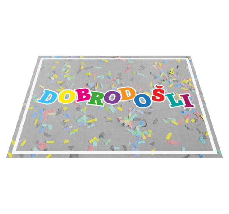 Dobrodošli večbarvne črke in preproga za konfete - TenStickers