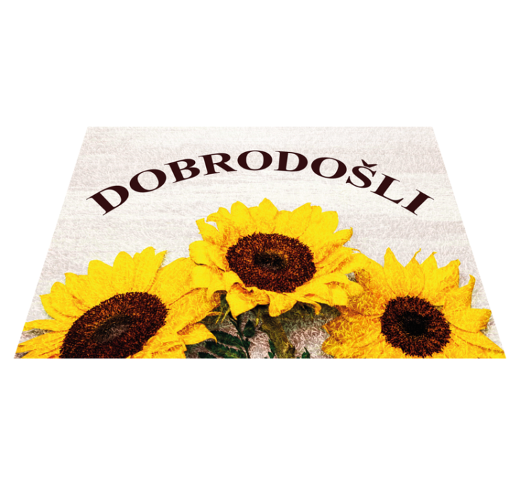 Luštna dobrodošlica s sončnično moderno preprogo - TenStickers