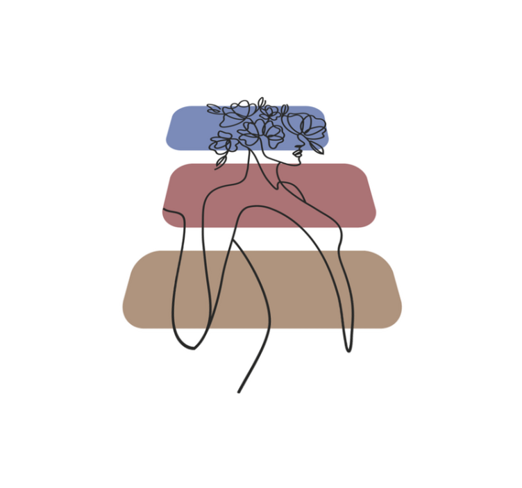 Graciozen botanični obris minimalistična vinilna preproga - TenStickers