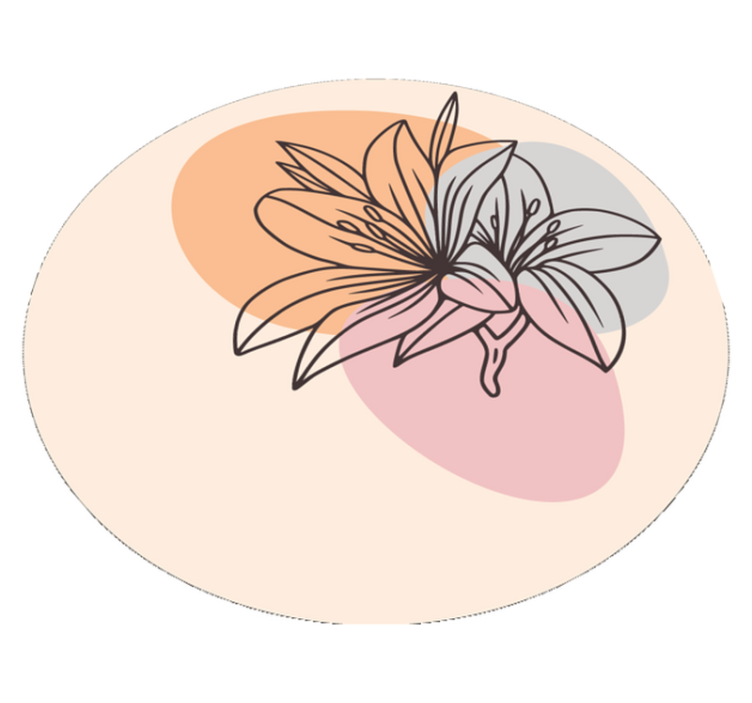 Cvetlični poudarek lilije Okrogla vinilna preproga - TenStickers