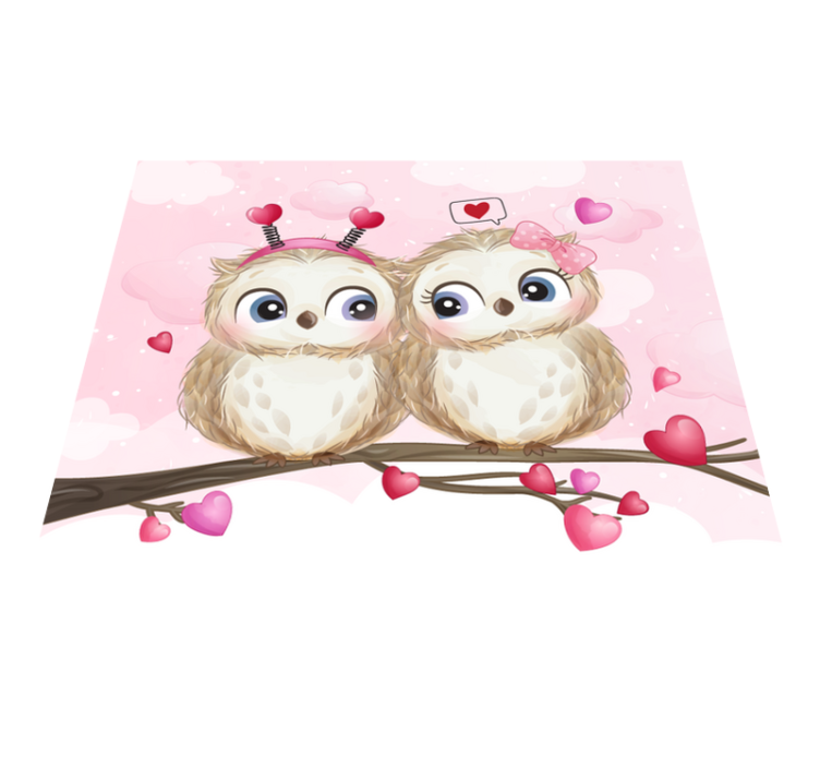 Cute owl couple vinilne preproge za spalnico - TenStickers