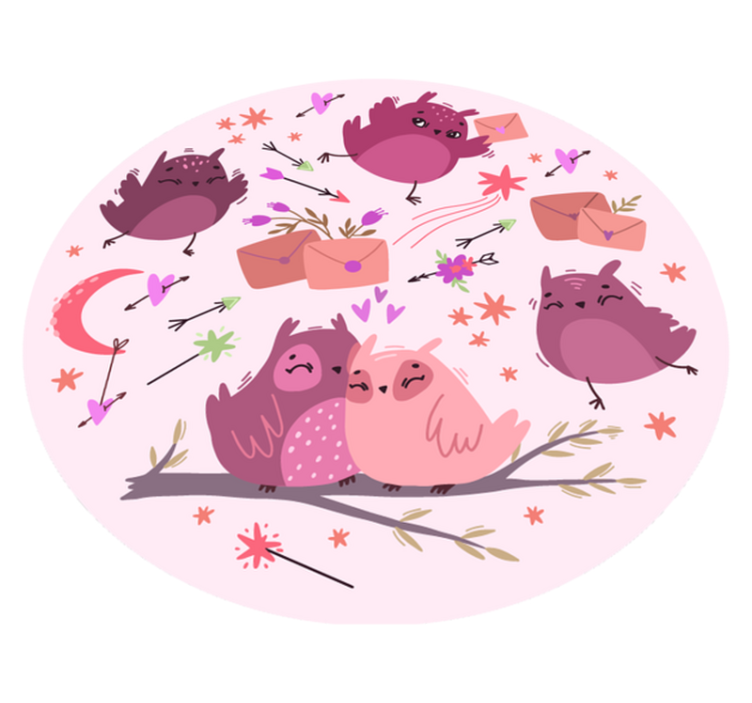 Vijolične sove Otroške vinilna preproga - TenStickers