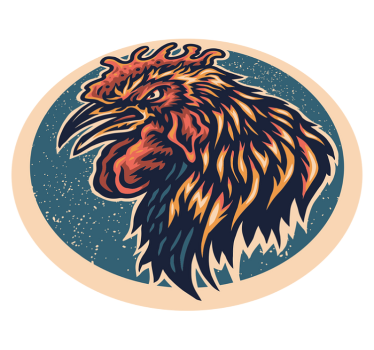 Ilustracija petelinje glave Vinilna preproga za najstnike - TenStickers