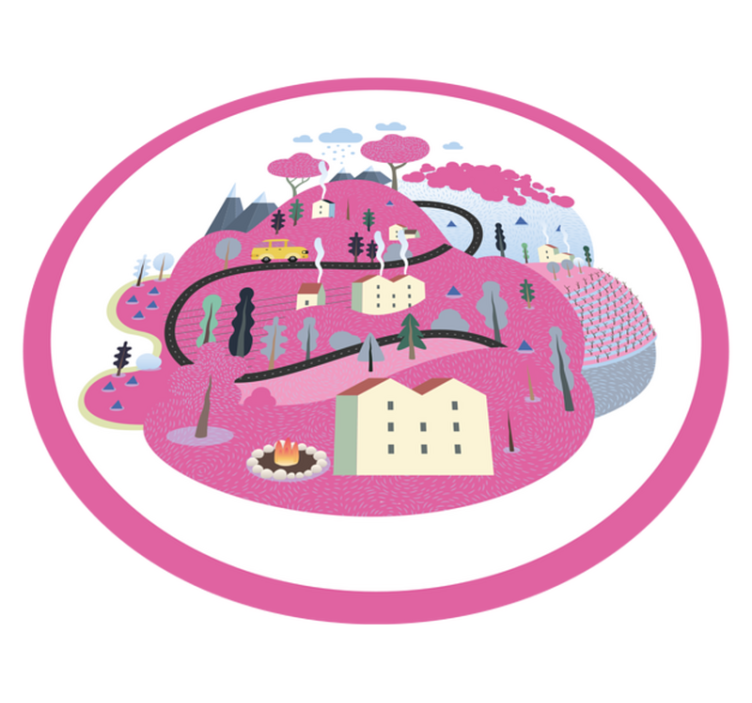 Barvit vaški prizor Vinilne preproge z vzorcem cest - TenStickers