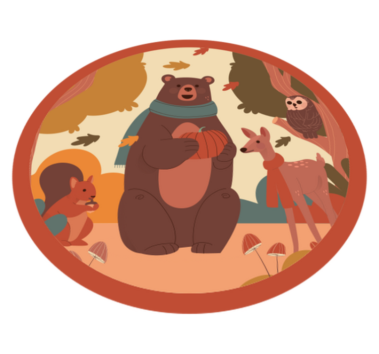 Prijatelji gozdnih živali Vinilna preproga za dojenčke - TenStickers