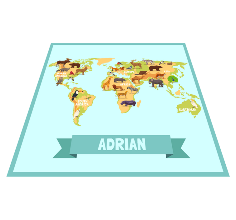 Oblikovanje favne z imenom Vinilna preproga z imeni - TenStickers