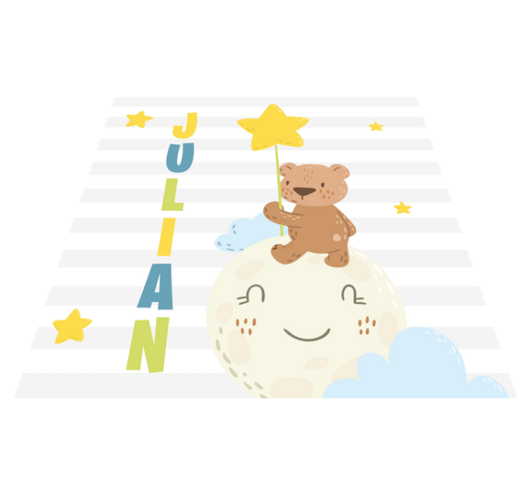 Medved z zvezdo Vinilna preproga z imeni - TenStickers