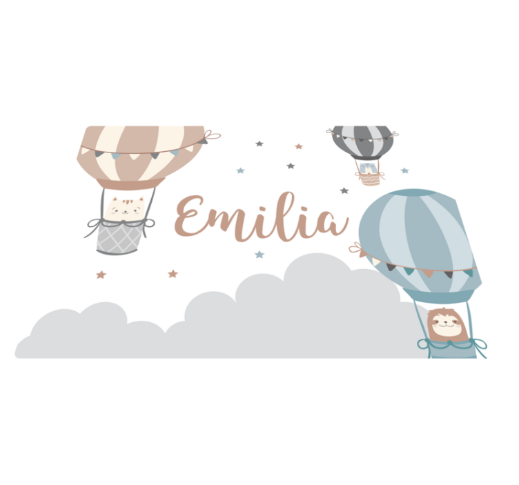 Pastelne barve baloni personalizirana podloga - TenStickers