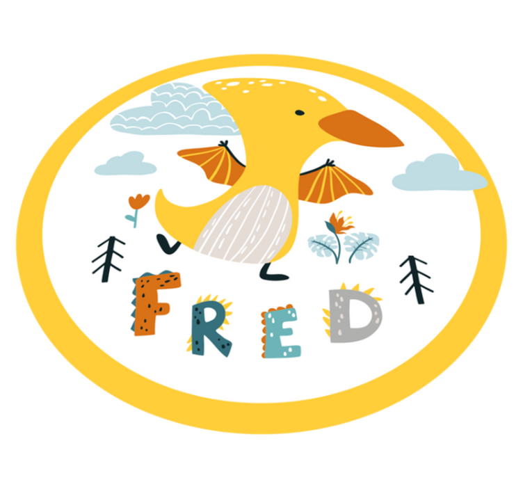 Dojenček dinozavra Vinilna preproga z imeni - TenStickers