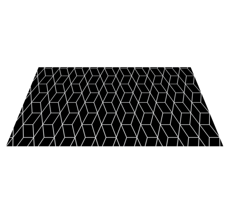 Black hexagonal pattern vinilne preproge - TenStickers