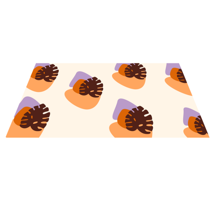 Barvite oblike listov Naravne vinilnea preproga - TenStickers