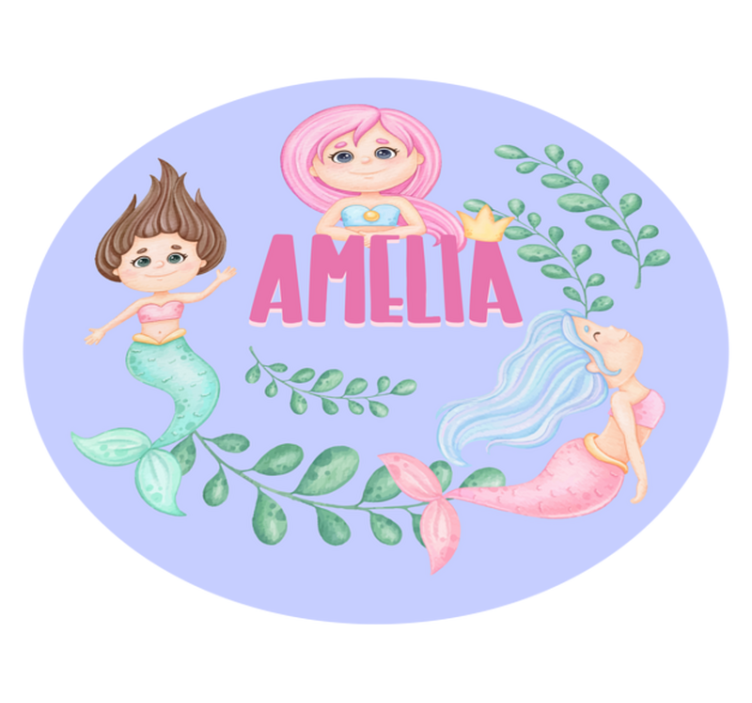 Mermaid friends with name vinilne preproge drugih vzorcev - TenStickers