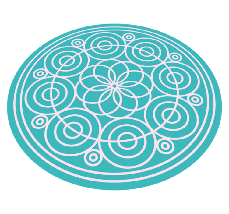 Turkizni krožni vzorec Vinilna preproga mandala - TenStickers