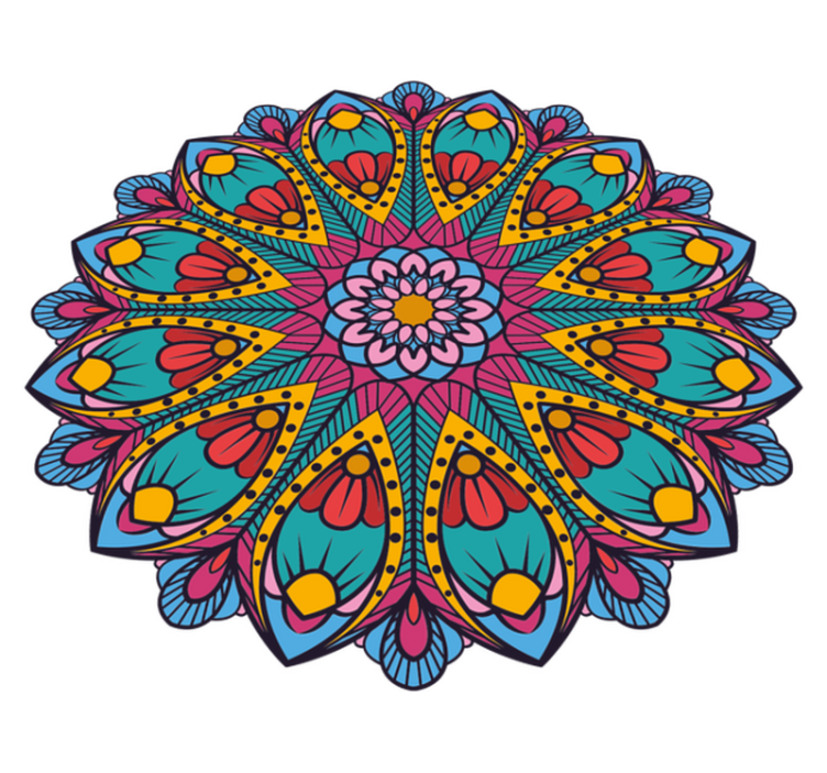 Mavrične barve mandala vinil preproga - TenStickers
