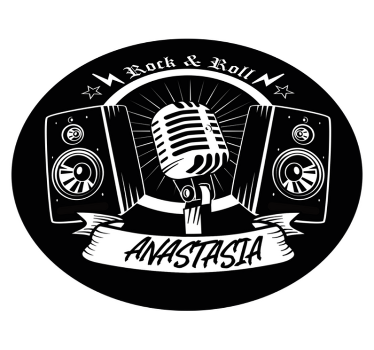 Rock and roll z imenom Vinilna preproga za najstnike - TenStickers