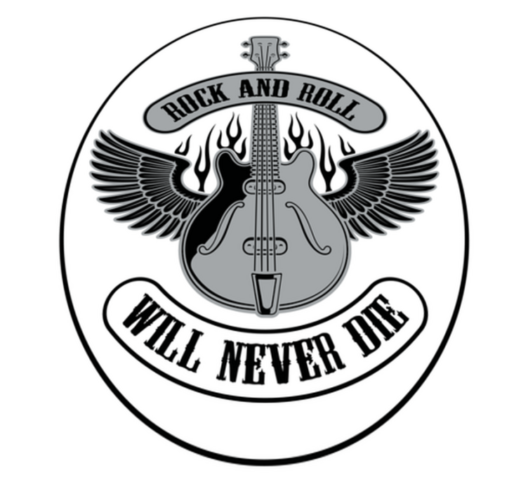 Rock and roll ne bo nikoli umrl Vinilna preproga z imeni - TenStickers