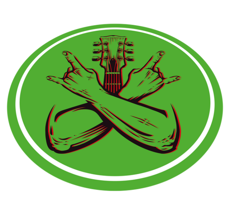 Prekrižane roke znak rock spalna preproga - TenStickers