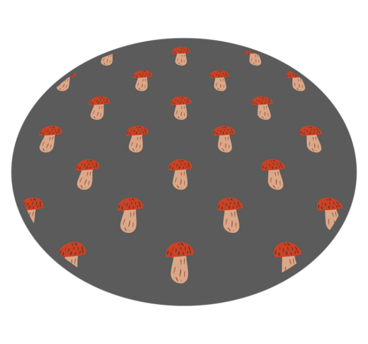 Okrogel z vzorcem gob Vinilna preproga za kuhinjo - TenStickers