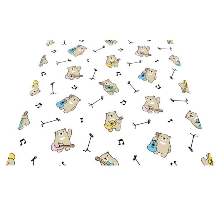 Vzorec glasbenih medvedov Vinilna preproga za dojenčke - TenStickers