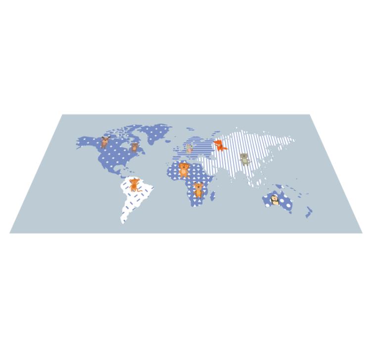 World map adventure vinilne preproge z drugimi vzorci - TenStickers