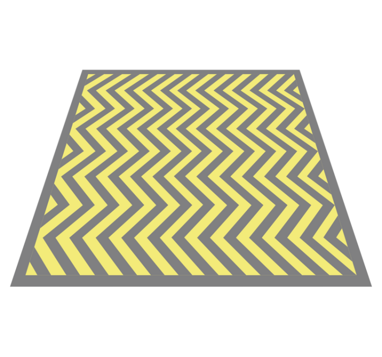 Yellow and grey chevron vinilna preproga s črtami - TenStickers