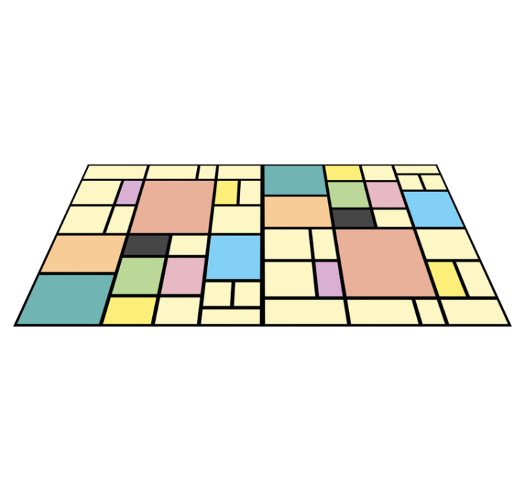 Patchwork barvni bloki pravokotna preproga - TenStickers