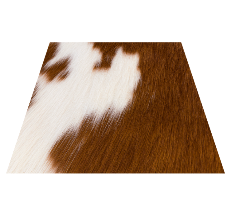 Rjava bela kravja krzna tekstura kvadratna vinilna preproga - TenStickers