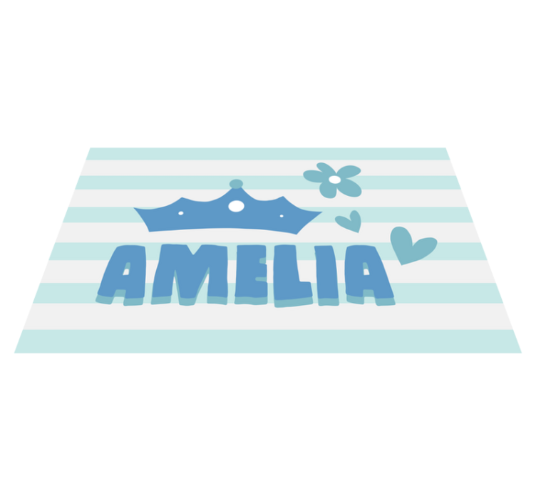 Svetlo modri predmeti za princese z imenom mat - TenStickers