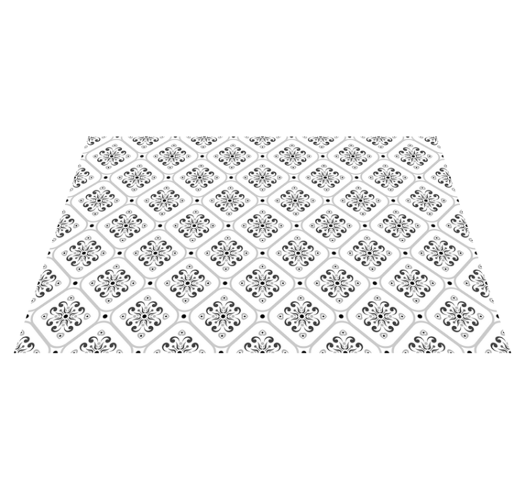 Elegantna črno-bela Vinilna talna obloga v imitaciji ploščic - TenStickers