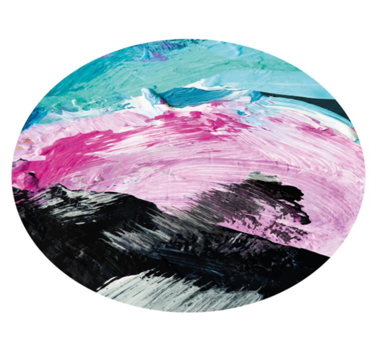 Barvita abstraktna slikarska krožna preproga - TenStickers