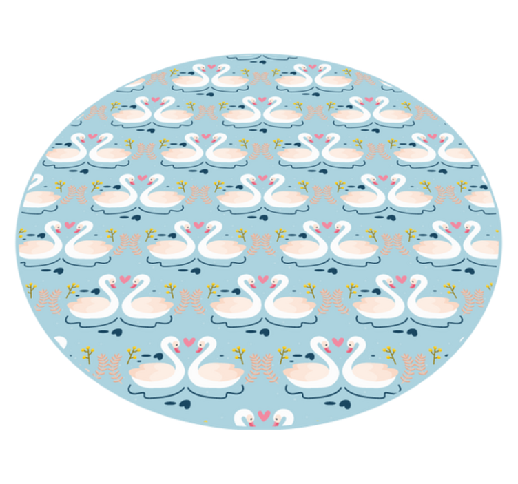 Očarljiv vzorec laboda Tepih z živalskim potiskom - TenStickers