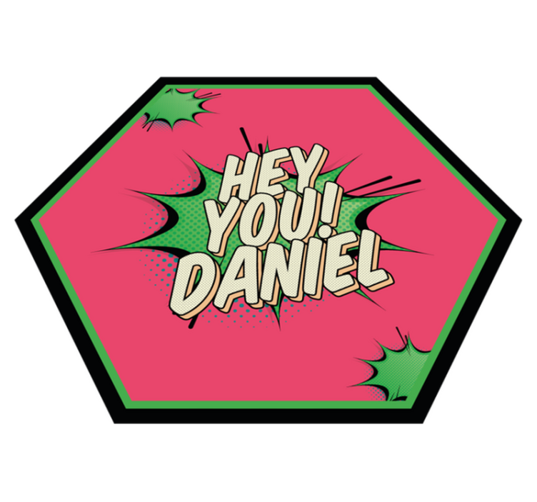 Pozdrav v komičnem slogu Vinilna preproga z imeni - TenStickers