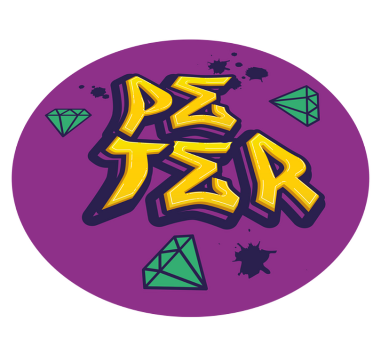 Umetnost in diamanti Vinilna preproga z imeni - TenStickers