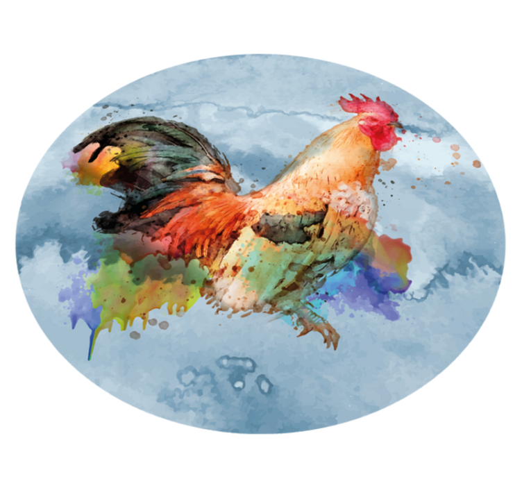 Colorful rooster splash vinilni tepih z živalmi - TenStickers