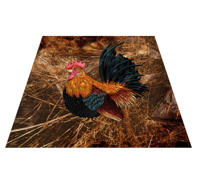 Vibrant rooster depiction vinilni tepih z motivom živali - TenStickers